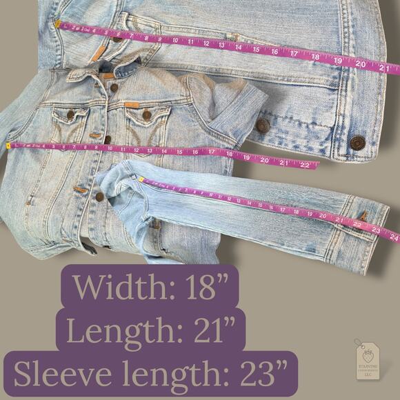 Hollister Light Wash Denim Jacket Women’s Medium Button Front Classic Fit - Picture 7 of 7